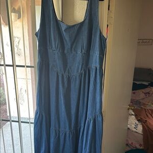 Cider Blue Denim Maxi Dress